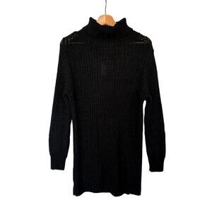 NWT Nasty Gal Black Turtleneck Sweater Dress Short Knit Women’s Size Large